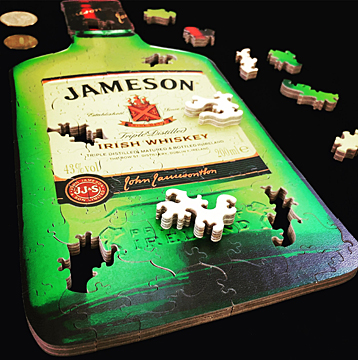 Jameson Irish WHiskey Bottle wooden jigsaw puzzle